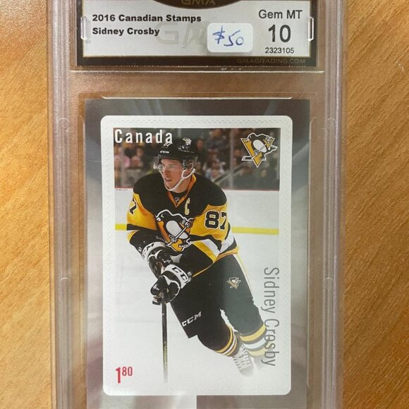 2016 Canada Post NHL Stamps Sidney Crosby Graded GMA10 - Picture 1 of 2